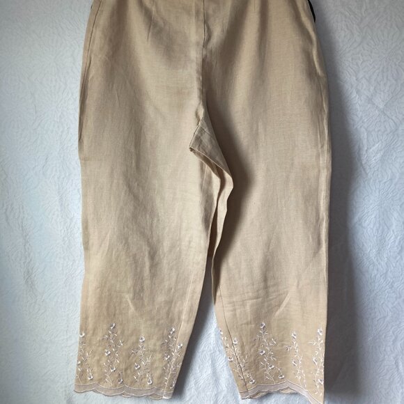 Real Comfort by CHADWICK'S 2-pc Set Sleeveless Top & Pants Embroidered size 10P - Picture 9 of 16